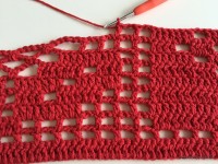 Tapete vermelho em crochê filé (179)