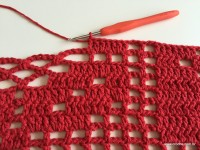 Tapete vermelho em crochê filé (181)