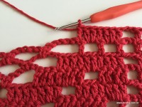 Tapete vermelho em crochê filé (183)