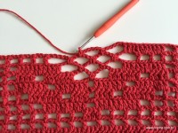 Tapete vermelho em crochê filé (191)