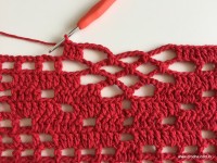 Tapete vermelho em crochê filé (194)