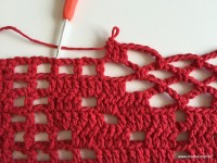 Tapete vermelho em crochê filé (196)