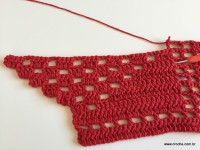 Tapete vermelho em crochê filé (200)