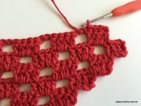 Tapete vermelho em crochê filé (205)