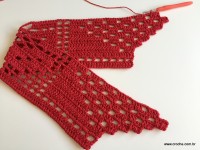 Tapete vermelho em crochê filé (206)