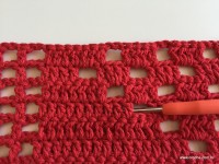 Tapete vermelho em crochê filé (208)