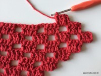 Tapete vermelho em crochê filé (210)