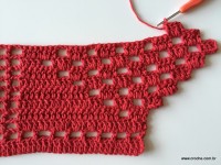 Tapete vermelho em crochê filé (211)