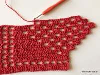 Tapete vermelho em crochê filé (212)