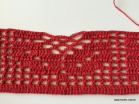 Tapete vermelho em crochê filé (213)