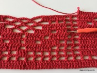 Tapete vermelho em crochê filé (216)