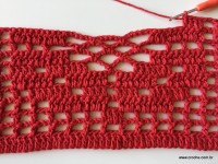 Tapete vermelho em crochê filé (217)