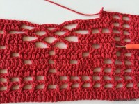 Tapete vermelho em crochê filé (218)