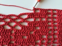 Tapete vermelho em crochê filé (219)