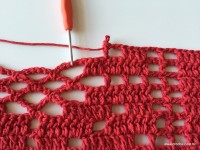 Tapete vermelho em crochê filé (221)