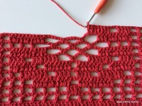 Tapete vermelho em crochê filé (222)