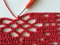 Tapete vermelho em crochê filé (223)