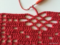 Tapete vermelho em crochê filé (224)