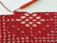 Tapete vermelho em crochê filé (226)