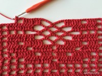 Tapete vermelho em crochê filé (227)