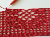 Tapete vermelho em crochê filé (228)