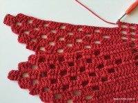 Tapete vermelho em crochê filé (229)