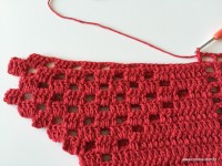 Tapete vermelho em crochê filé (230)