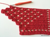 Tapete vermelho em crochê filé (233)