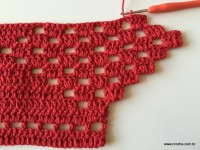 Tapete vermelho em crochê filé (234)