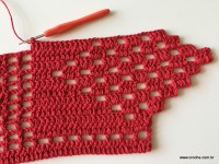 Tapete vermelho em crochê filé (237)