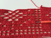 Tapete vermelho em crochê filé (238)