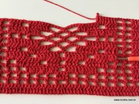 Tapete vermelho em crochê filé (240)