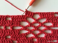 Tapete vermelho em crochê filé (245)