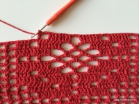 Tapete vermelho em crochê filé (246)