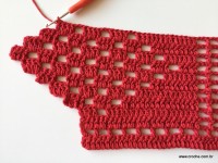 Tapete vermelho em crochê filé (250)