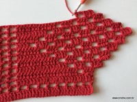 Tapete vermelho em crochê filé (251)