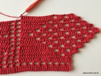 Tapete vermelho em crochê filé (252)