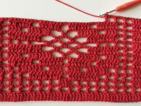 Tapete vermelho em crochê filé (255)