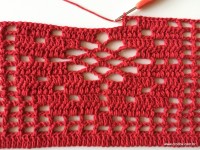 Tapete vermelho em crochê filé (256)