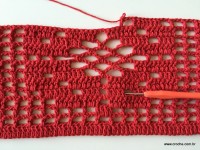 Tapete vermelho em crochê filé (257)