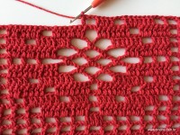 Tapete vermelho em crochê filé (258)