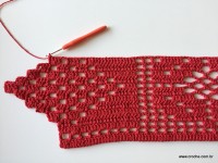 Tapete vermelho em crochê filé (264)