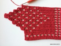 Tapete vermelho em crochê filé (265)