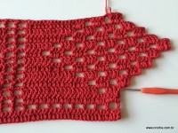 Tapete vermelho em crochê filé (267)