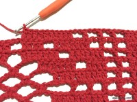 Tapete vermelho em crochê filé (272)