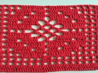 Tapete vermelho em crochê filé (276)