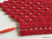 Tapete vermelho em crochê filé (279)