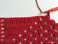 Tapete vermelho em crochê filé (280)