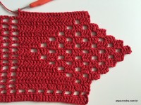 Tapete vermelho em crochê filé (282)