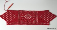 Tapete vermelho em crochê filé (287)